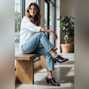 Gravati Loafer Heels 7.5 Women Black Leather
Lace Up Made In Italy